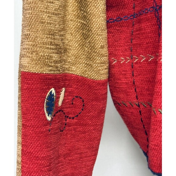 VTG Koret City Blues Embroidered Patchwork Cardigan Jacket Shacket w Denim XL - Picture 4 of 12